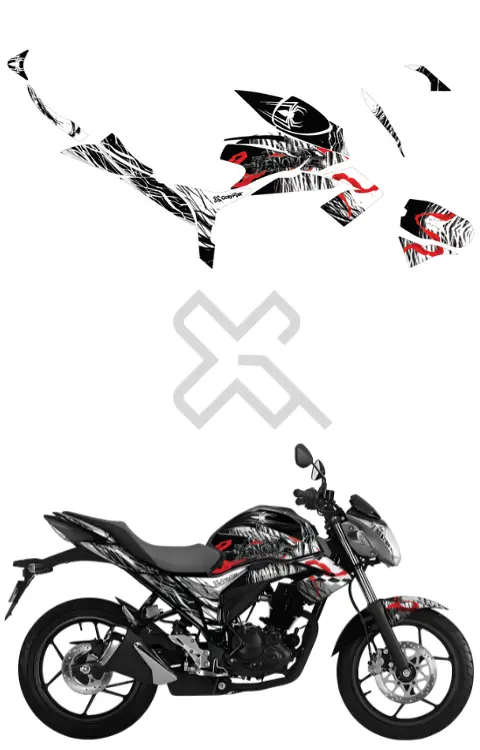Venom Edition Full Body Sticker Compatible with Gixxer 150 Naked | Made in Premium Gloss Vinyl with FPF (Fade Protection Film), Waterproof, Precut Sticker, Pack of 1